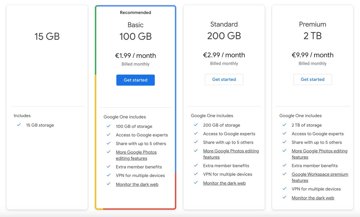 Increase Google drive storage