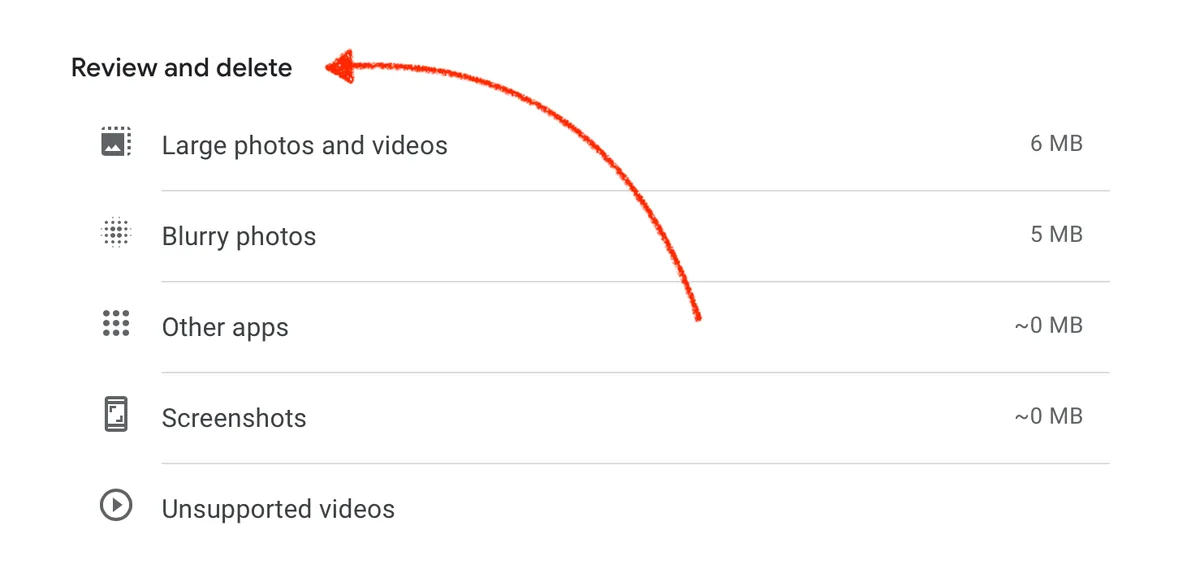 Google Drive storage space review and delete