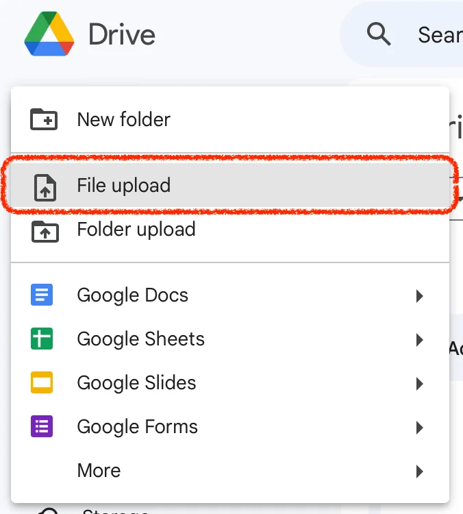 audio file upload to google drive
