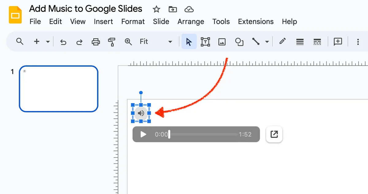 icon audio file in presentation slide