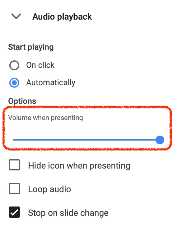 volume level