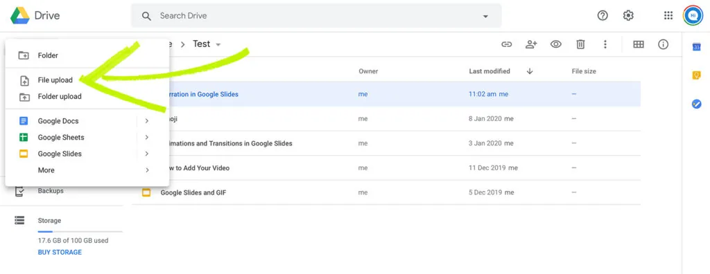 how to add a voice recording to google slides