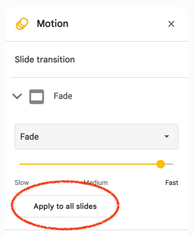 apply transition to all slides in presentation