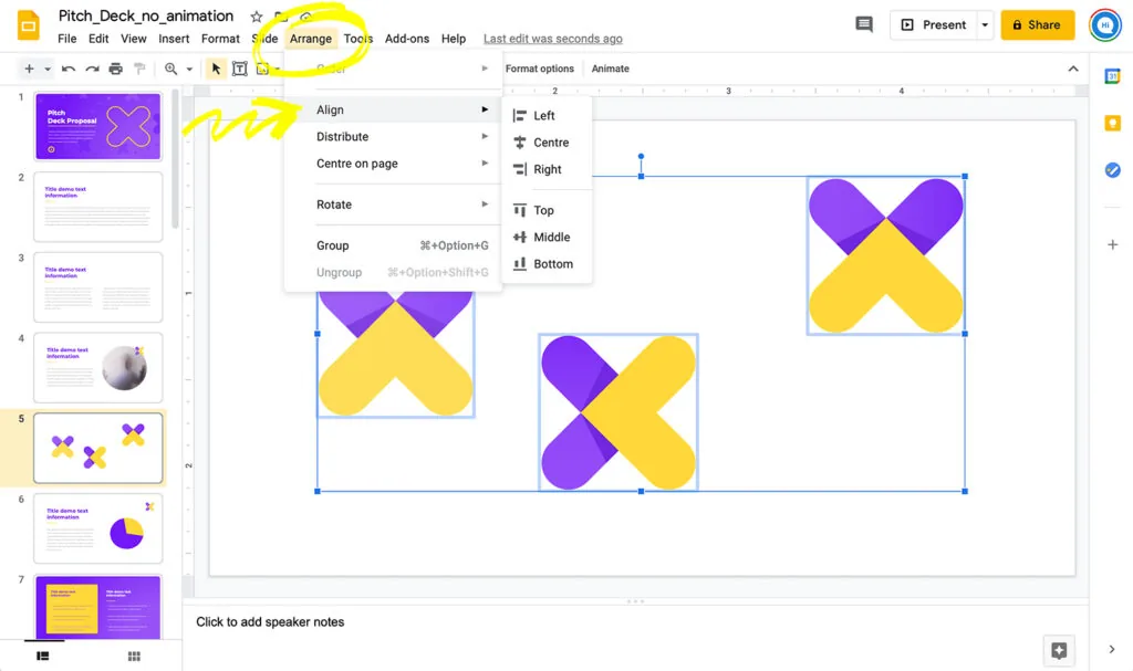05-1-Arrange-menu-Align-Section