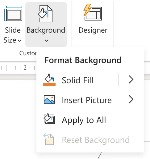 background options in powerpoint