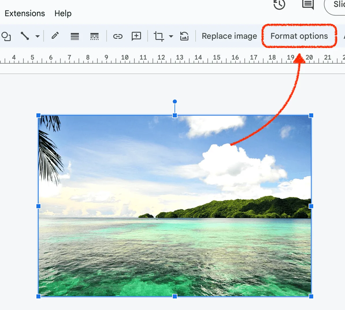 select format options
