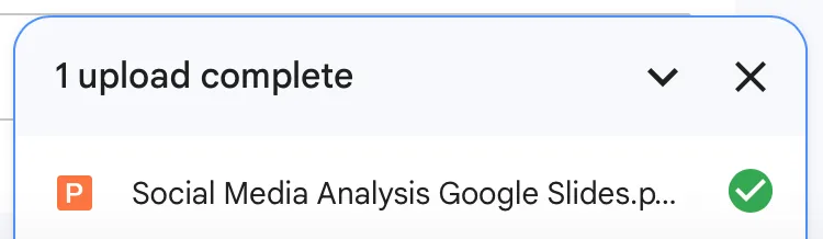 upload presentation complete