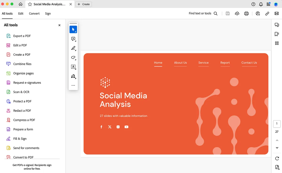 your pdf presentation now open