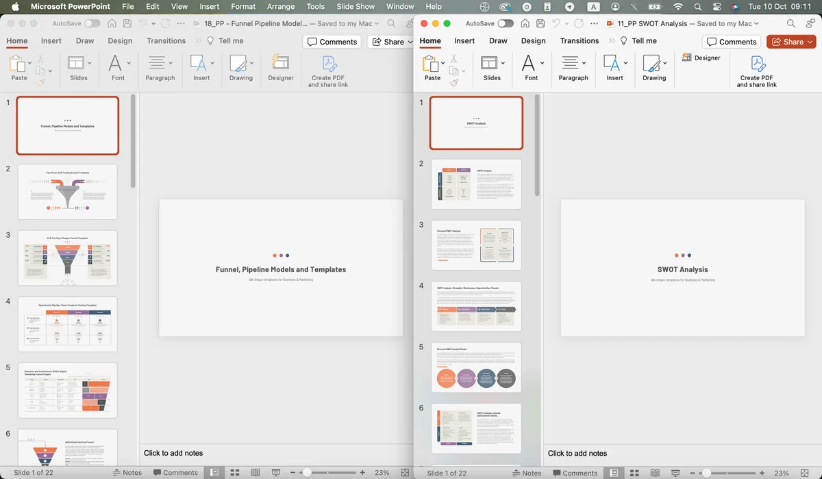 open two ppt presentations