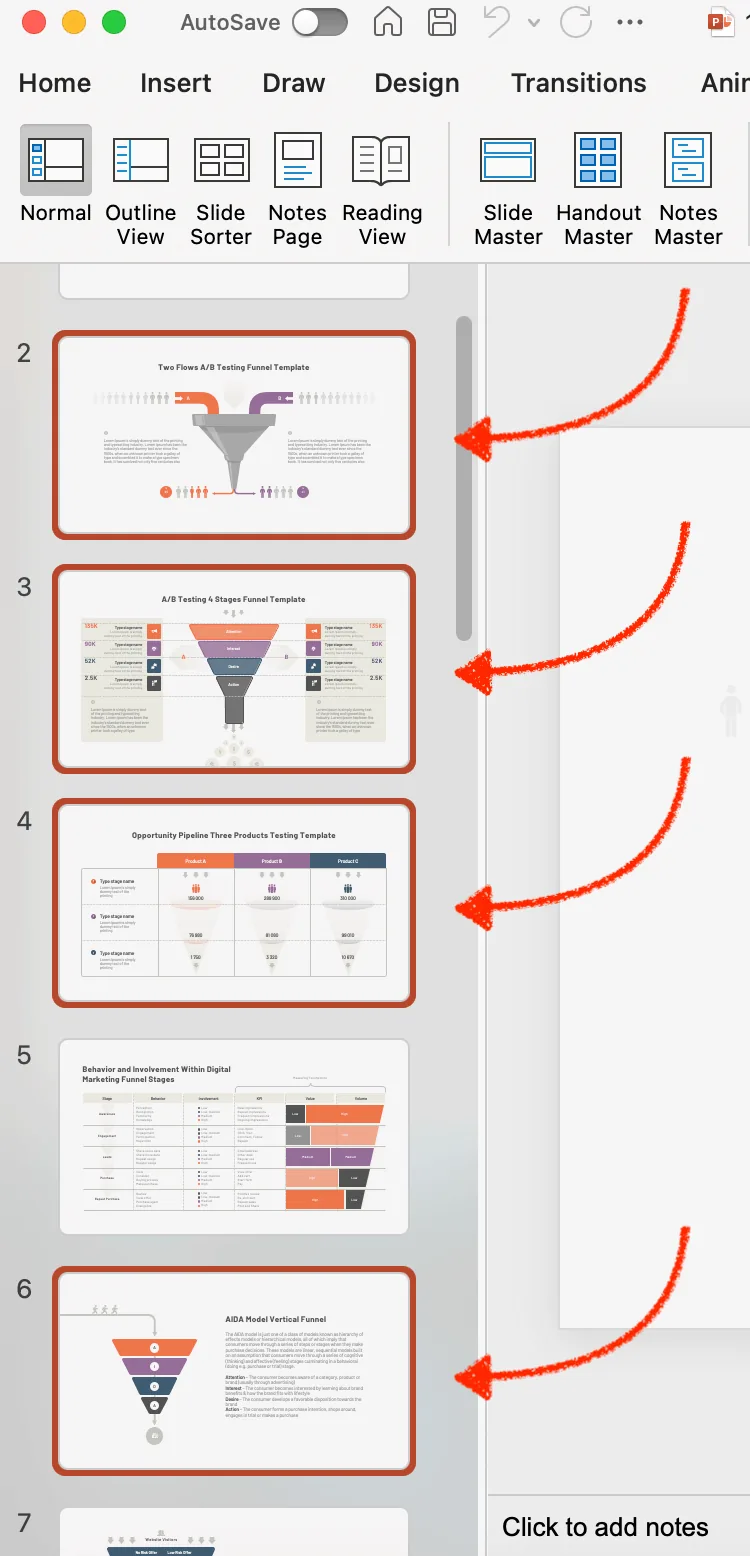 select multipl slides on presentation
