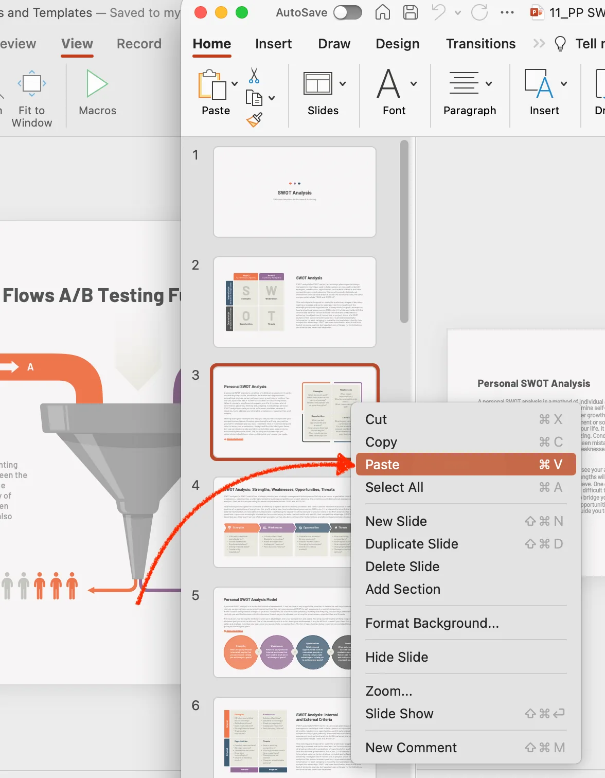 past slides in your new powerpoin presentation