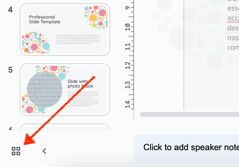 grid function for see all slides in presentation