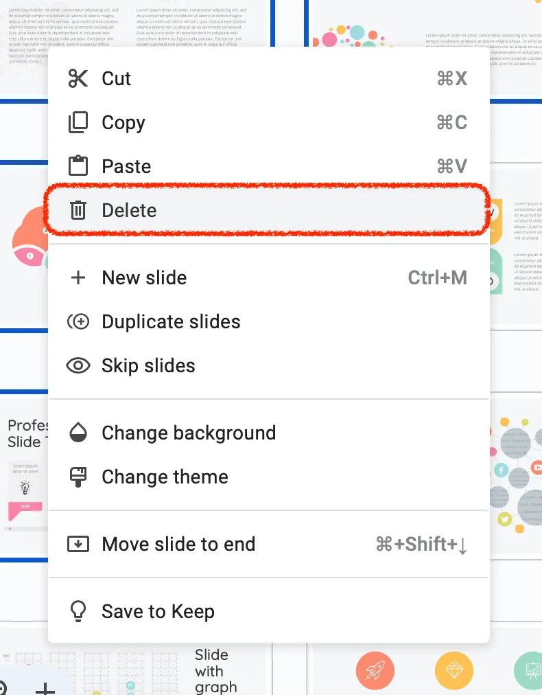 remove slide in google slides