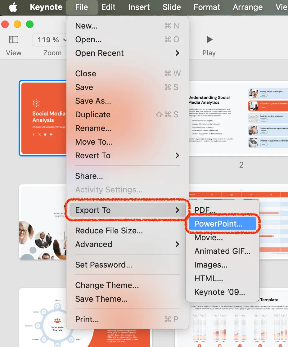 file export to powerpoint