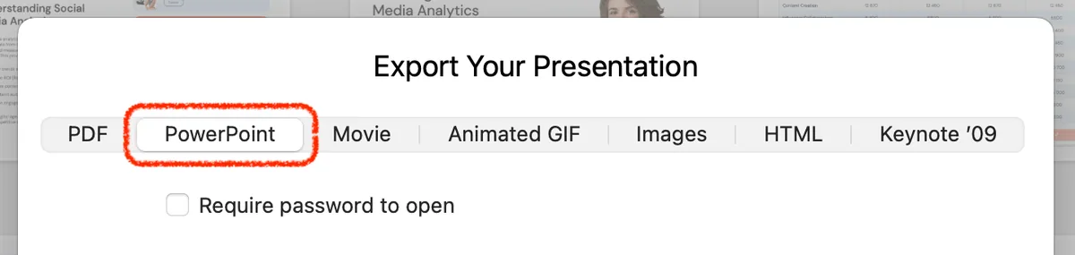 click powerpoint tab