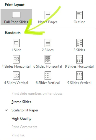 print-multiple-slides-on-one-page