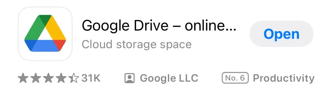 install google drive app to you iphone