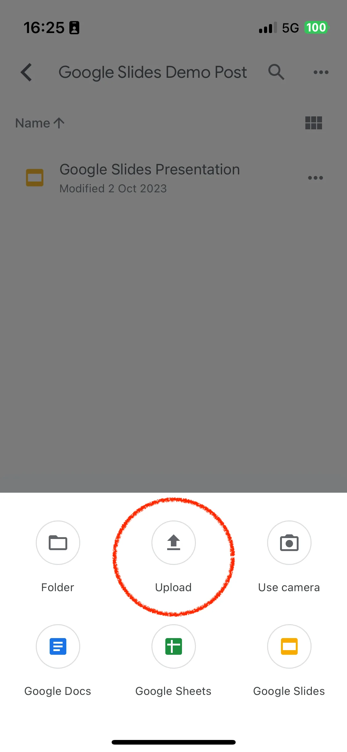 upload files frome you smartphone