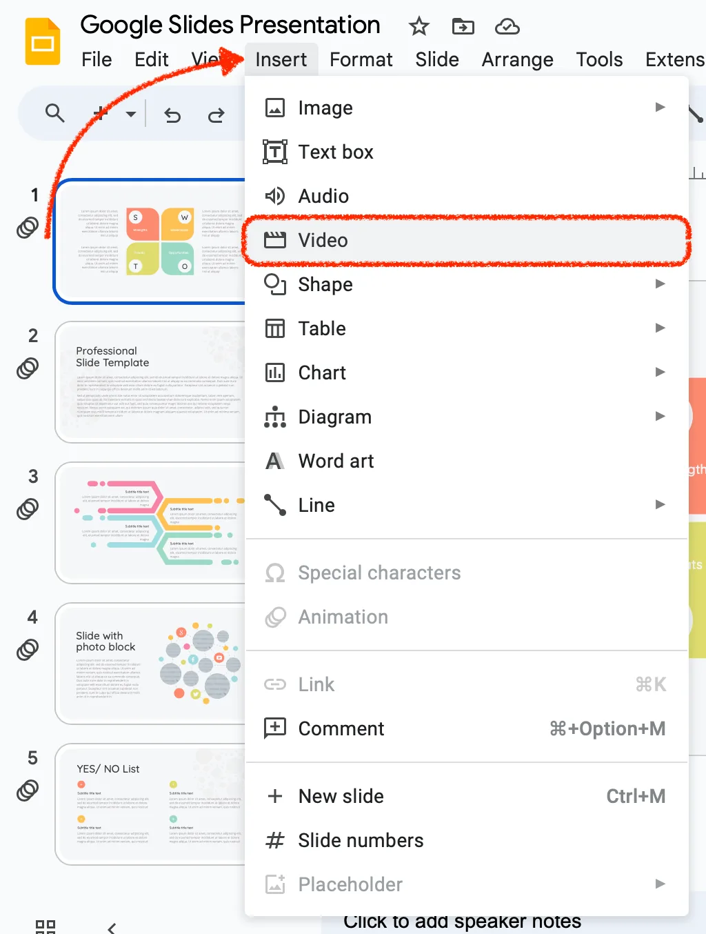 tab insert video