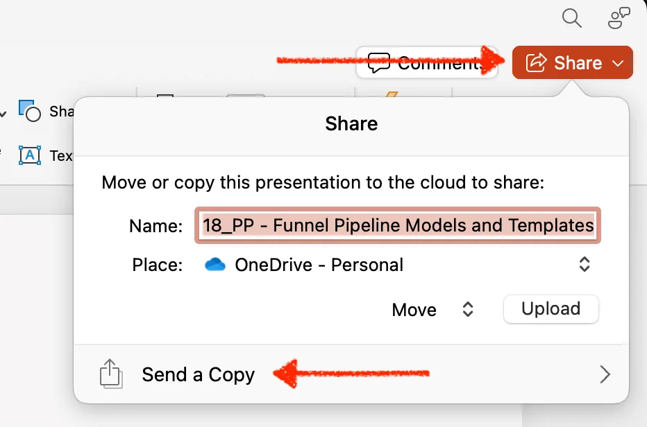 fast share in powerpoint presentation