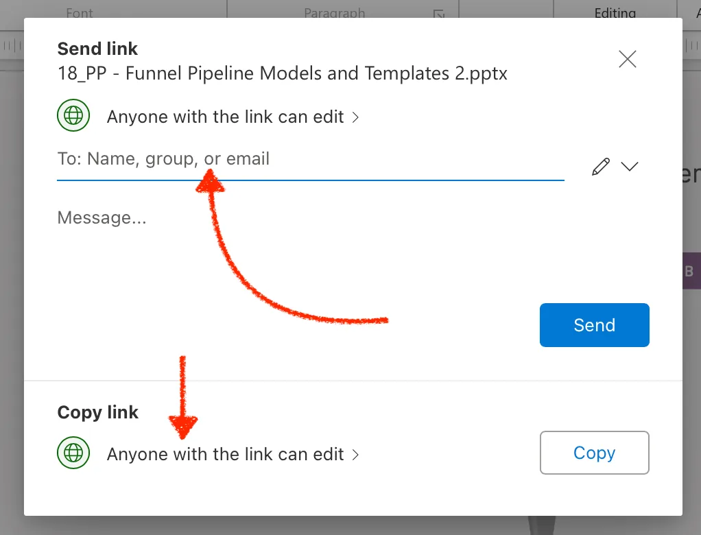 shape link to another users