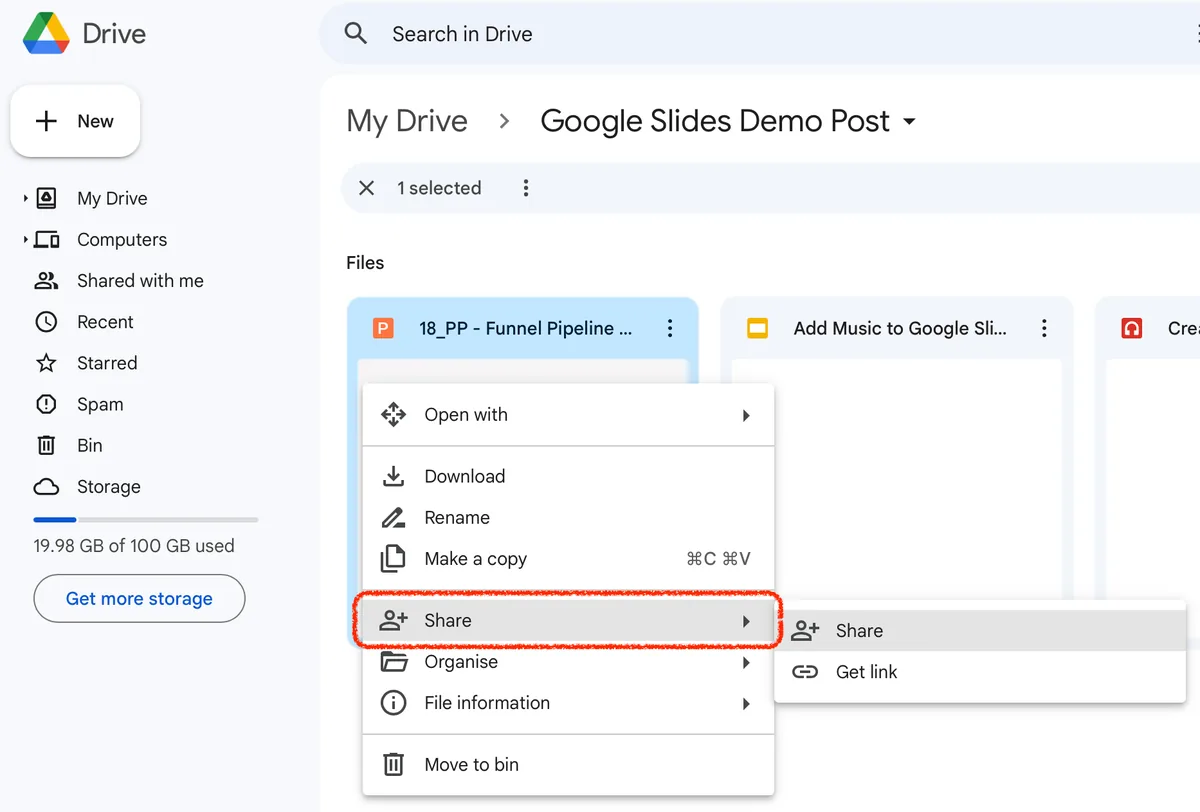 google drive for sharing-powerpoint presentation