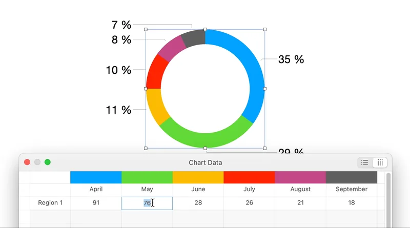 editing chart process in apple keynote