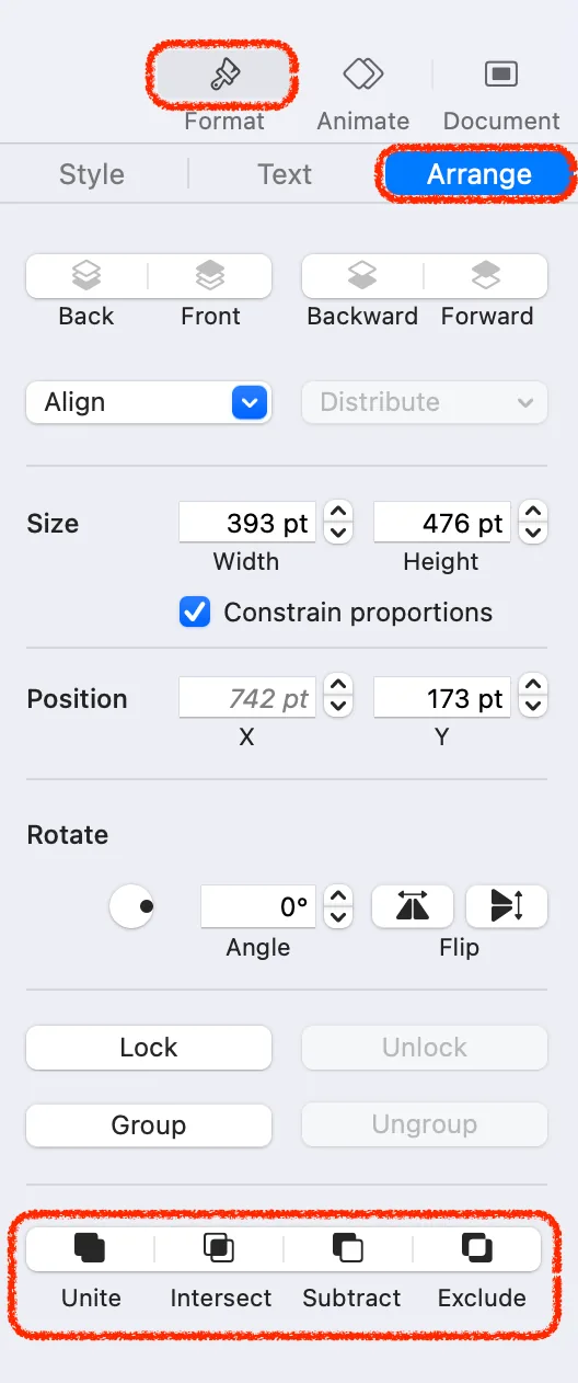 arrange function for working with shape