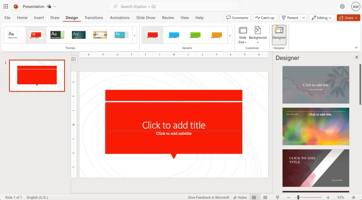 powerpoint interface