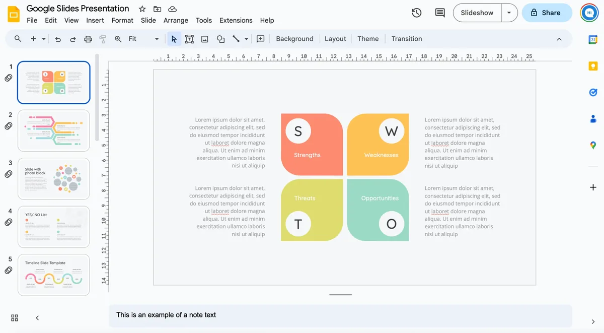 google slides interface