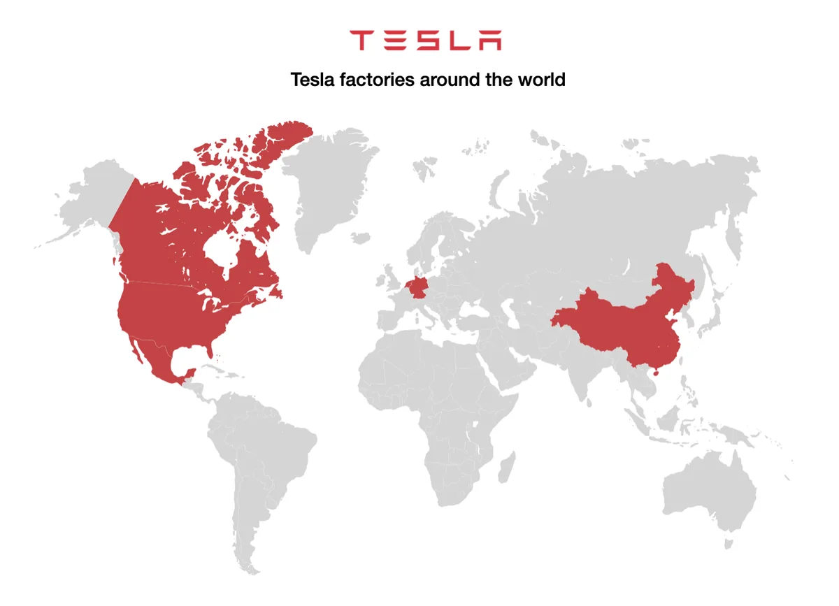 tesla factories around the world