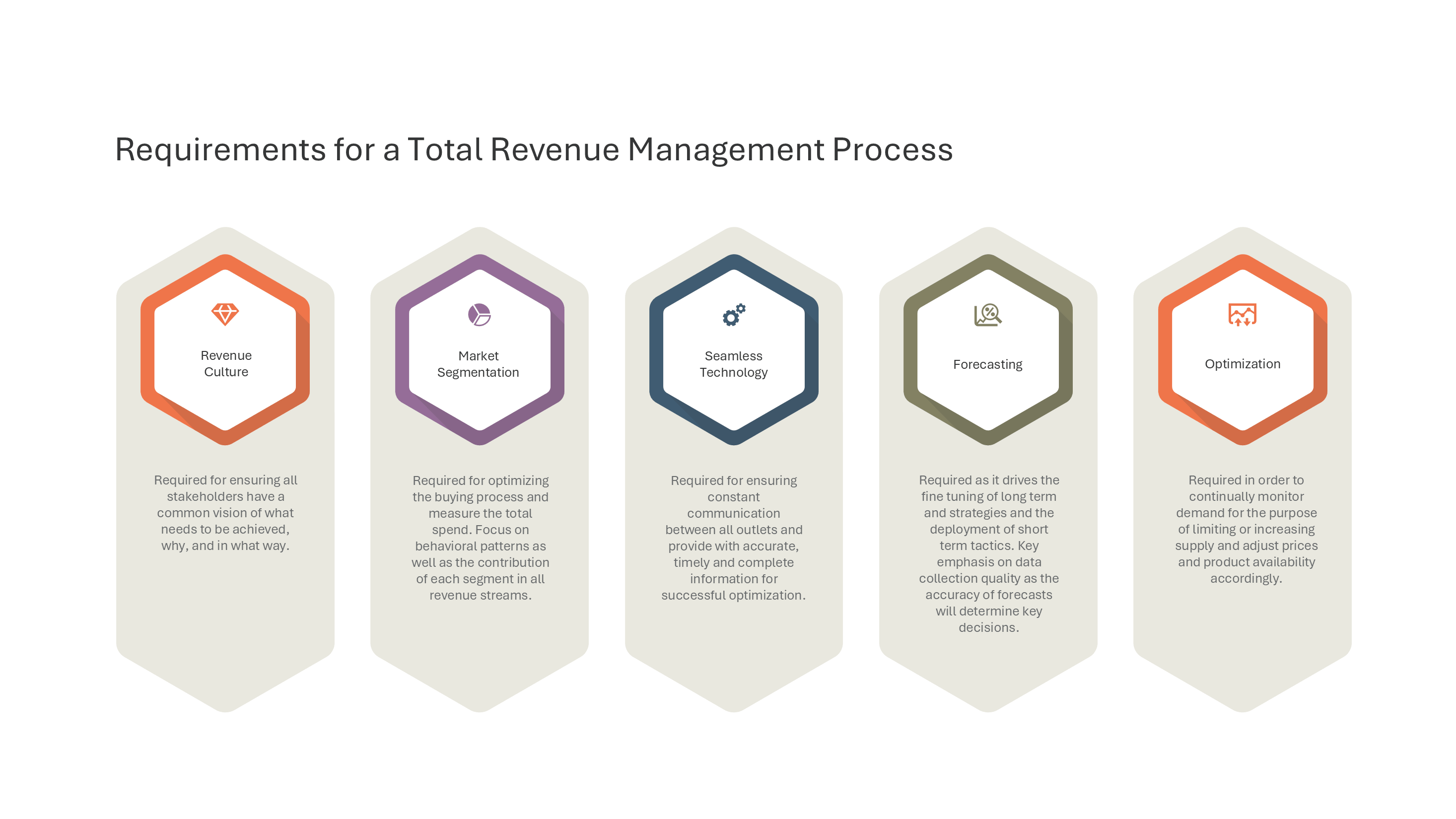 5 Requirements for a Total Revenue Management Process — Revenue Model slide template