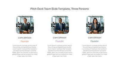 Pitch Deck Team Slide Template Three Persons