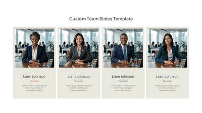Custom Team Slides Template Four Persons