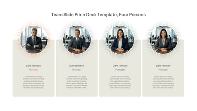 Team Slide Pitch Deck Template Four Persons
