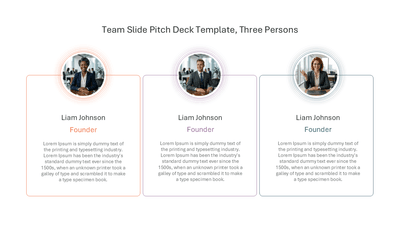 Team Slide Pitch Deck Template Three Persons