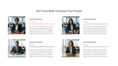 Our Team Slide Template Four People