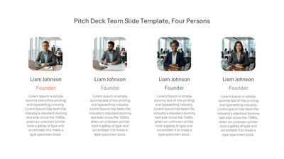 Pitch Deck Team Slide Template Four Persons