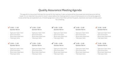 Quality Assurance Meeting Agenda
