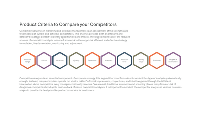 Product Criteria to Compare your Competitors