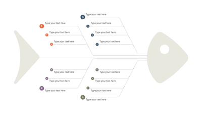 Fishbone Diagram Tree 4 Branches — Fishbone Root Cause Analysis slide template