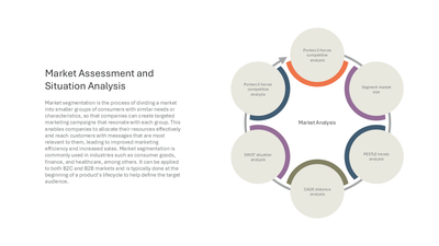 Market Assessment Framework Porter's 5 Forces, PESTLE, SWOT, CAGE — Market Segmentation slide template
