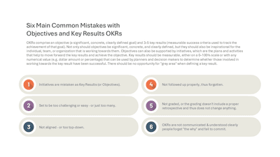 Six Main Common Mistakes with Objectives and Key Results OKRs