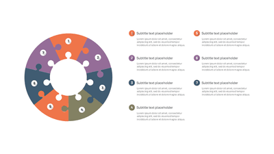 7 Piece Puzzle Donut Chart Numbered Inner Connectors