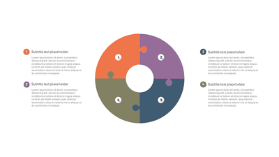 4 Piece Puzzle Donut Chart Numbered