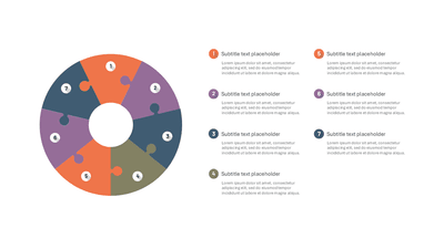 7 Piece Puzzle Donut Chart Numbered