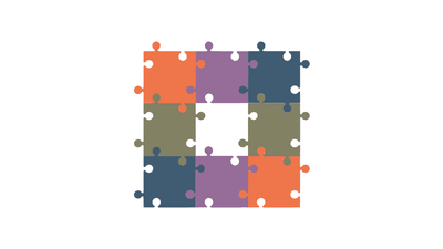 8 Piece Puzzle Square Grid with Empty Center