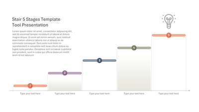 5-Stage Staircase Tool Diagram — Stairs and Steps slide template