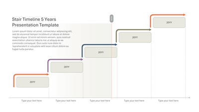 5-Year Stair Timeline — Stairs and Steps slide template