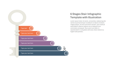 6-Stage Stair Infographic with Illustration — Stairs and Steps slide template
